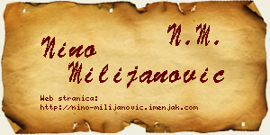 Nino Milijanović vizit kartica